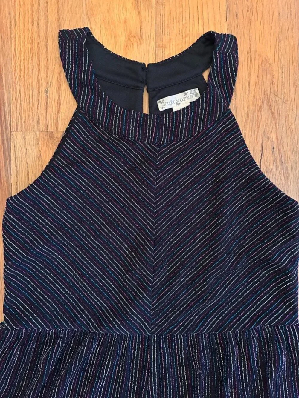 Knitworks Girls Metallic Stripe Wide Leg Jumpsuit Size 12